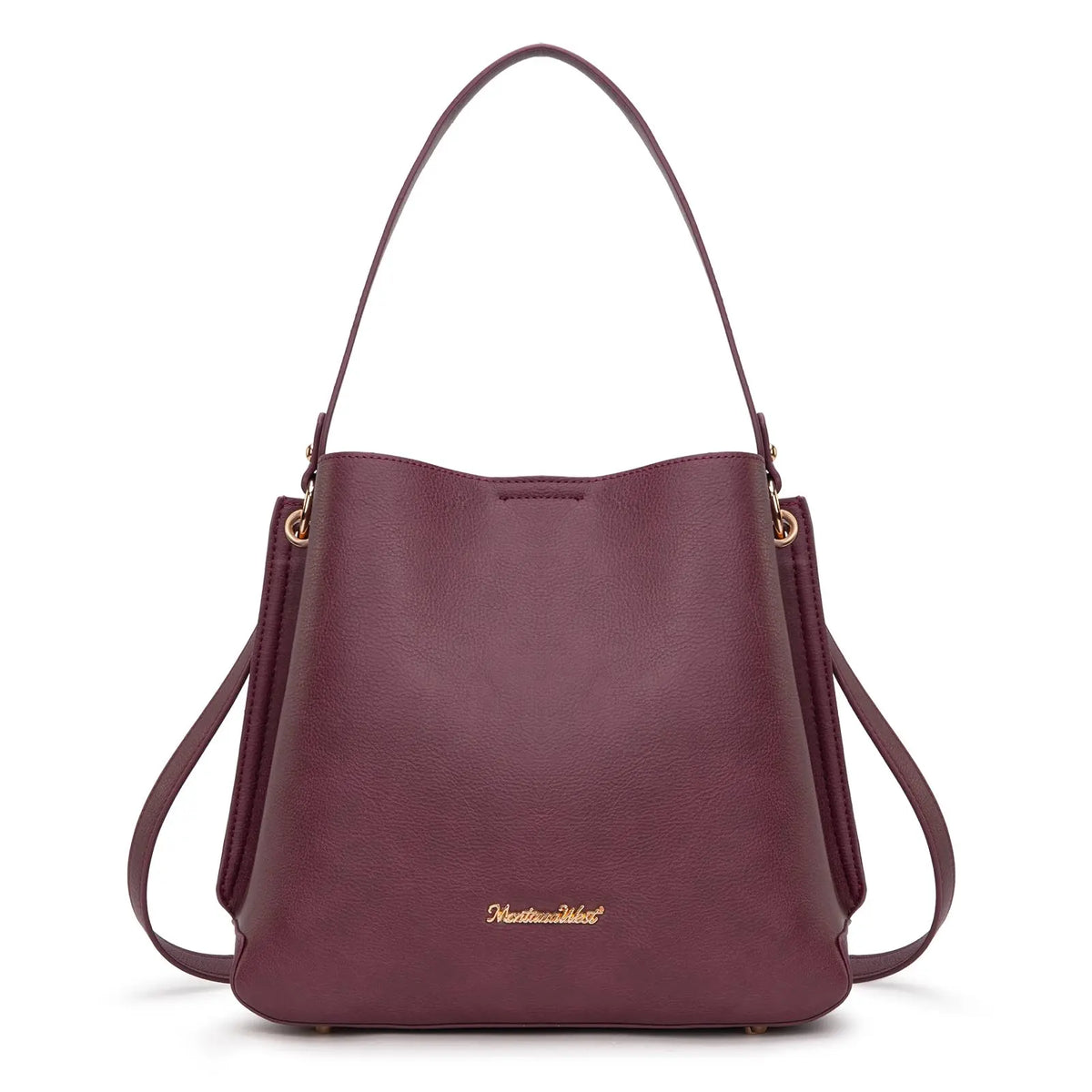 Montana West Medium Hobo Purse for Women 3 Compartment Bucket Shoulder Bag with Crossbody Strap